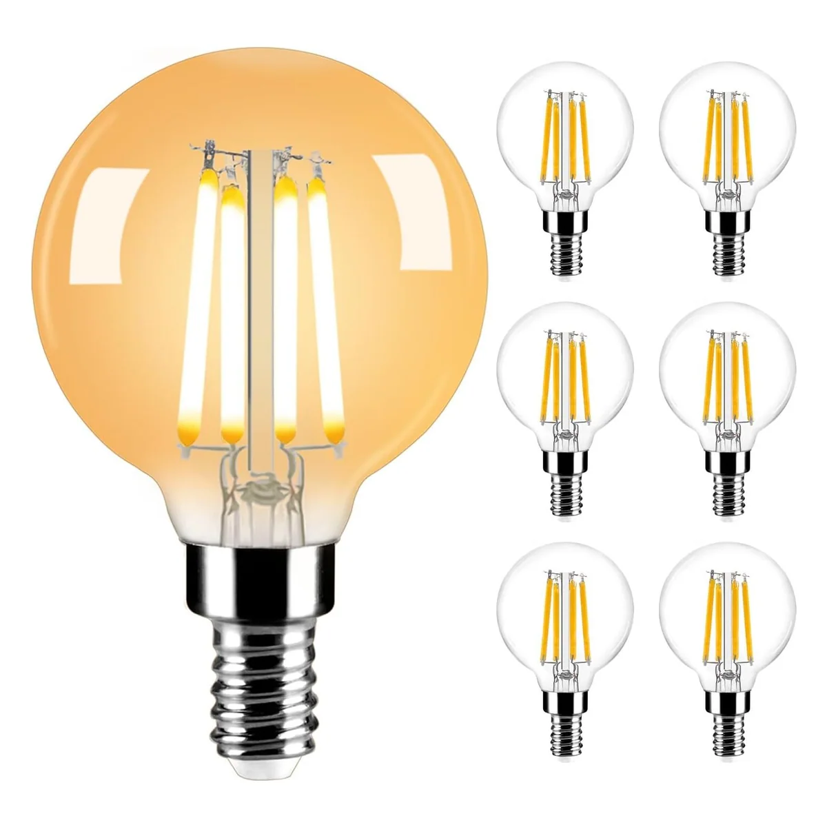 Vinaco G16.5 LED Globe Bulb, Dimmable E12