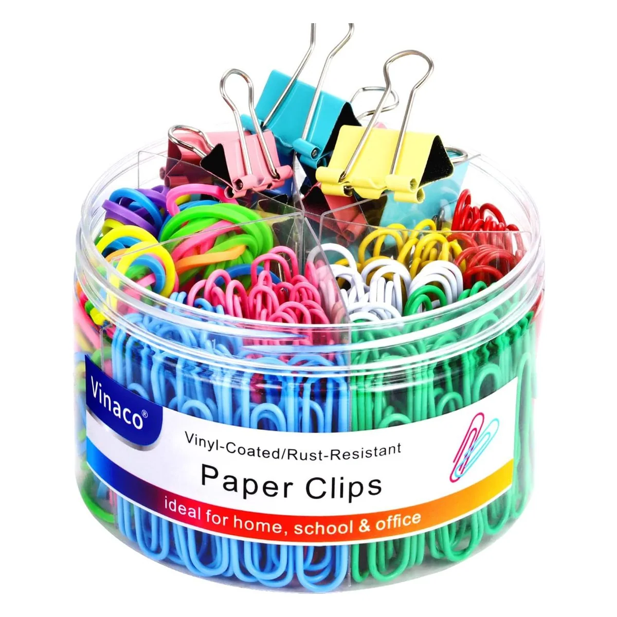 Vinaco Paper Clips & Binder Clips Set, 300 Pieces